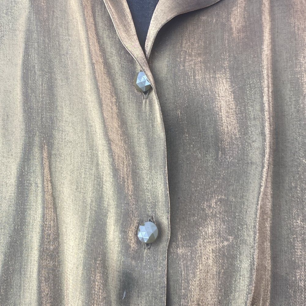 Notations Liquid Gold Button Down Shirt - image 5